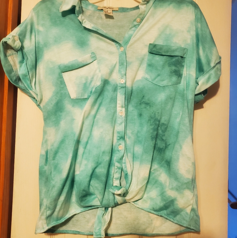 Blue tiedye bottom tie